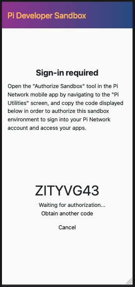Authorize sandbox screen presented when an App tries to access the sandbox