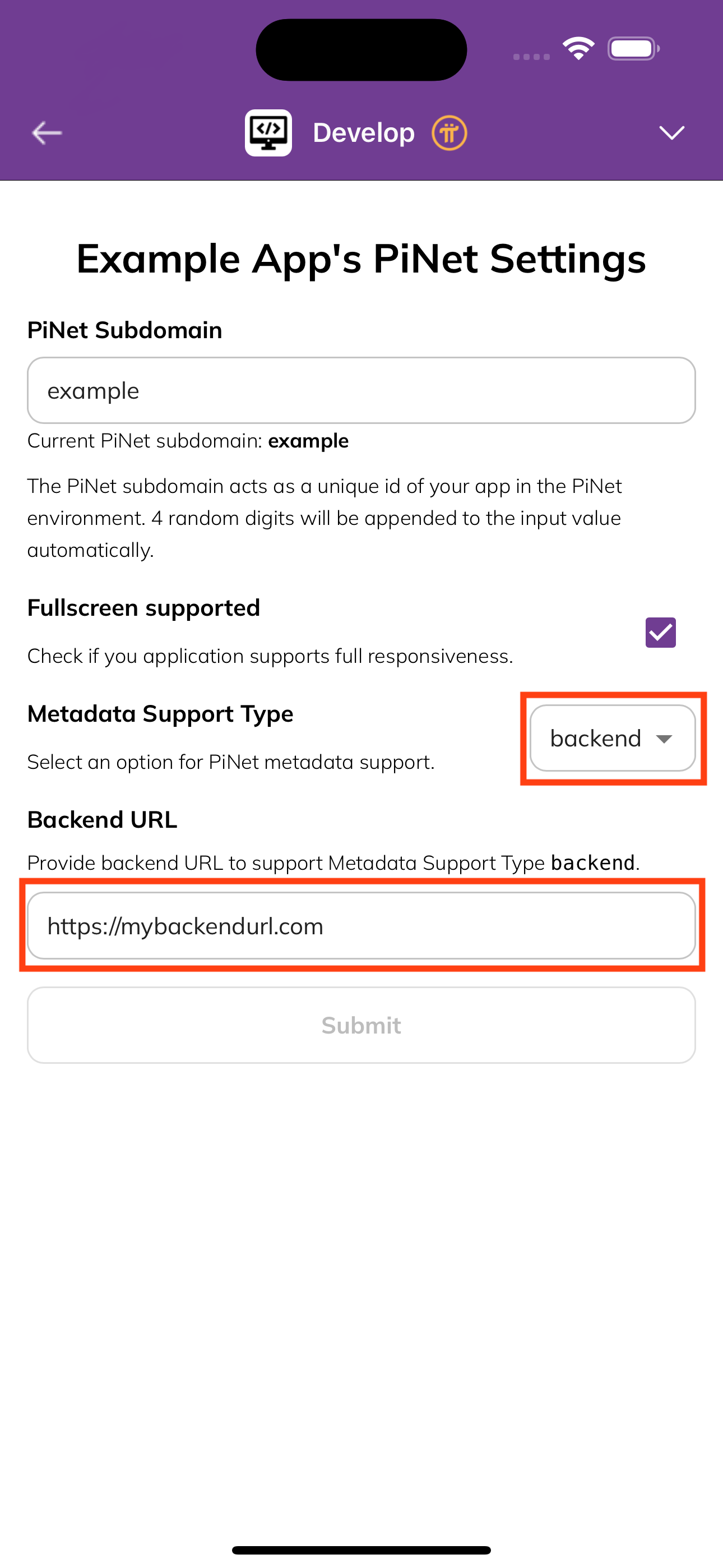 Go to PiNet Settings in Pi Developer Portal
